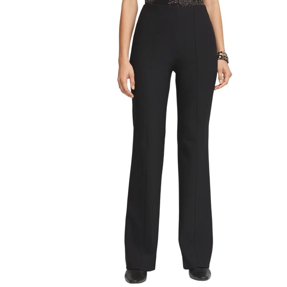 Chicos Brigitte So Slimming Black Pull On Pants Size 1.5R US 10 Regular Tailored
